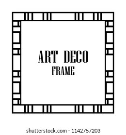 Vintage retro style invitation in Art Deco. Art deco border and frame. Creative template in style of 1920s. Vector illustration. EPS 10