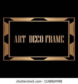 Vintage retro style invitation in Art Deco. Art deco border and frame. Creative template in style of 1920s. Vector illustration. EPS 10
