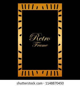 Vintage retro style invitation in Art Deco. Art deco border and frame. Creative template in style of 1920s. Vector illustration. EPS 10