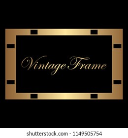 Vintage retro style invitation in Art Deco. Art deco border and frame. Creative template in style of 1920s. Vector illustration. EPS 10