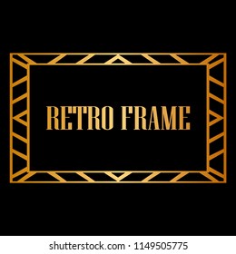Vintage retro style invitation in Art Deco. Art deco border and frame. Creative template in style of 1920s. Vector illustration. EPS 10