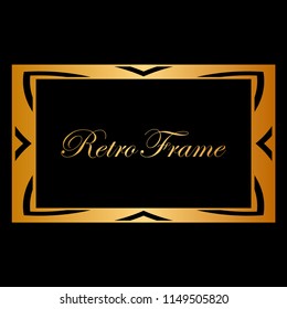 Vintage retro style invitation in Art Deco. Art deco border and frame. Creative template in style of 1920s. Vector illustration. EPS 10