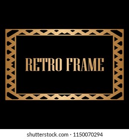Vintage retro style invitation in Art Deco. Art deco border and frame. Creative template in style of 1920s. Vector illustration. EPS 10