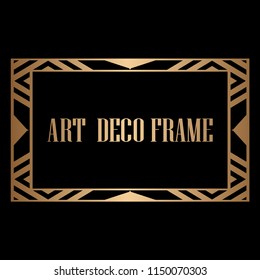 Vintage retro style invitation in Art Deco. Art deco border and frame. Creative template in style of 1920s. Vector illustration. EPS 10