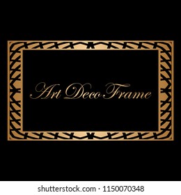 Vintage retro style invitation in Art Deco. Art deco border and frame. Creative template in style of 1920s. Vector illustration. EPS 10
