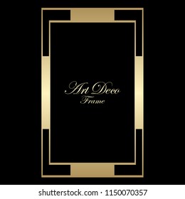 Vintage retro style invitation in Art Deco. Art deco border and frame. Creative template in style of 1920s. Vector illustration. EPS 10