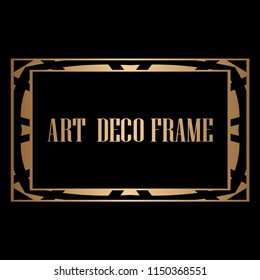 Vintage retro style invitation in Art Deco. Art deco border and frame. Creative template in style of 1920s. Vector illustration. EPS 10