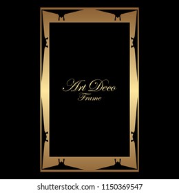Vintage retro style invitation in Art Deco. Art deco border and frame. Creative template in style of 1920s. Vector illustration. EPS 10