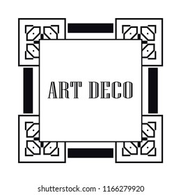 Vintage retro style invitation in Art Deco. Art deco border and frame. Creative template in style of 1920s. Vector illustration. EPS 10