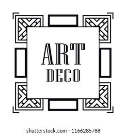 Vintage retro style invitation in Art Deco. Art deco border and frame. Creative template in style of 1920s. Vector illustration. EPS 10