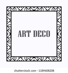Vintage retro style invitation in Art Deco. Art deco border and frame. Creative template in style of 1920s. Vector illustration.