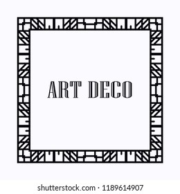 Vintage retro style invitation in Art Deco. Art deco border and frame. Creative template in style of 1920s. Vector illustration.