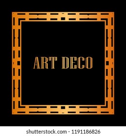 Vintage retro style invitation in Art Deco. Art deco border and frame. Creative template in style of 1920s. Vector illustration. EPS 10