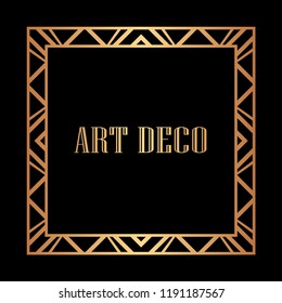 Vintage retro style invitation in Art Deco. Art deco border and frame. Creative template in style of 1920s. Vector illustration. EPS 10