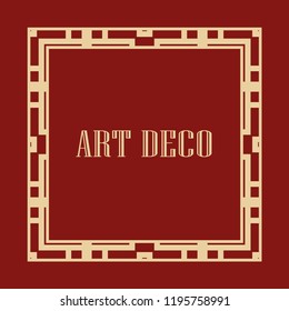Vintage retro style invitation in Art Deco. Art deco border and frame. Creative template in style of 1920s