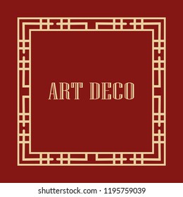 Vintage retro style invitation in Art Deco. Art deco border and frame. Creative template in style of 1920s