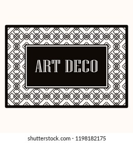 Vintage retro style invitation in Art Deco. Art deco border and frame. Creative template in style of 1920s