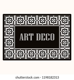 Vintage retro style invitation in Art Deco. Art deco border and frame. Creative template in style of 1920s
