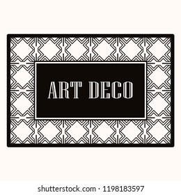 Vintage retro style invitation in Art Deco. Art deco border and frame. Creative template in style of 1920s