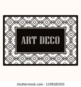 Vintage retro style invitation in Art Deco. Art deco border and frame. Creative template in style of 1920s