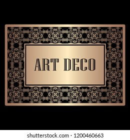 Vintage retro style invitation in Art Deco. Art deco border and frame. Creative template in style of 1920s. Vector illustration. EPS 10