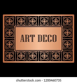 Vintage retro style invitation in Art Deco. Art deco border and frame. Creative template in style of 1920s. Vector illustration. EPS 10