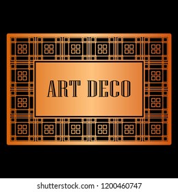 Vintage retro style invitation in Art Deco. Art deco border and frame. Creative template in style of 1920s. Vector illustration. EPS 10