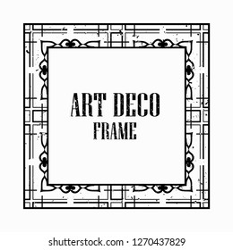 Vintage retro style invitation in Art Deco. Art deco border and frame. Creative template in style of 1920s. Vector illustration eps 10