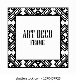 Vintage retro style invitation in Art Deco. Art deco border and frame. Creative template in style of 1920s. Vector illustration eps 10