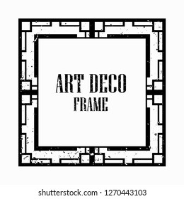 Vintage retro style invitation in Art Deco. Art deco border and frame. Creative template in style of 1920s. Vector illustration eps 10