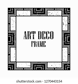 Vintage retro style invitation in Art Deco. Art deco border and frame. Creative template in style of 1920s. Vector illustration eps 10