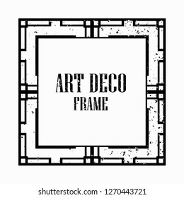 Vintage retro style invitation in Art Deco. Art deco border and frame. Creative template in style of 1920s. Vector illustration eps 10