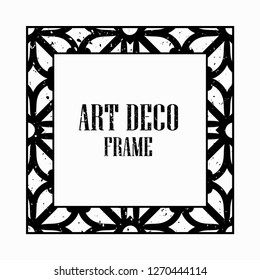 Vintage retro style invitation in Art Deco. Art deco border and frame. Creative template in style of 1920s. Vector illustration eps 10