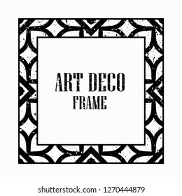 Vintage retro style invitation in Art Deco. Art deco border and frame. Creative template in style of 1920s. Vector illustration eps 10