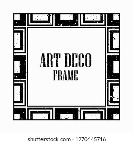 Vintage retro style invitation in Art Deco. Art deco border and frame. Creative template in style of 1920s. Vector illustration eps 10
