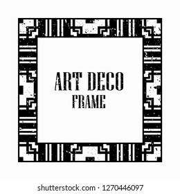Vintage retro style invitation in Art Deco. Art deco border and frame. Creative template in style of 1920s. Vector illustration eps 10