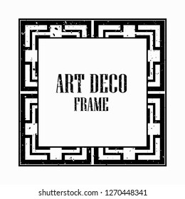 Vintage retro style invitation in Art Deco. Art deco border and frame. Creative template in style of 1920s. Vector illustration eps 10