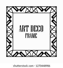 Vintage retro style invitation in Art Deco. Art deco border and frame. Creative template in style of 1920s. Vector illustration eps 10