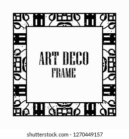Vintage retro style invitation in Art Deco. Art deco border and frame. Creative template in style of 1920s. Vector illustration eps 10