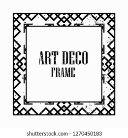 Vintage retro style invitation in Art Deco. Art deco border and frame. Creative template in style of 1920s. Vector illustration eps 10