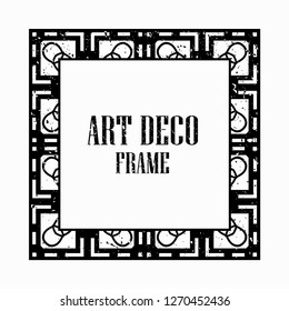 Vintage retro style invitation in Art Deco. Art deco border and frame. Creative template in style of 1920s. Vector illustration eps 10