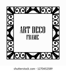 Vintage retro style invitation in Art Deco. Art deco border and frame. Creative template in style of 1920s. Vector illustration eps 10