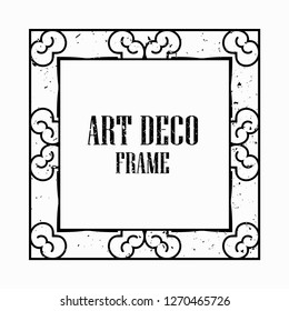 Vintage retro style invitation in Art Deco. Art deco border and frame. Creative template in style of 1920s. Vector illustration eps 10