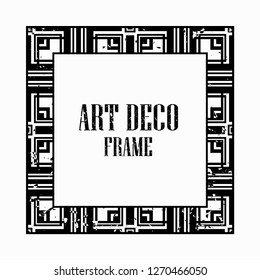 Vintage retro style invitation in Art Deco. Art deco border and frame. Creative template in style of 1920s. Vector illustration eps 10