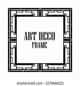 Vintage retro style invitation in Art Deco. Art deco border and frame. Creative template in style of 1920s. Vector illustration eps 10