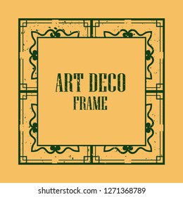 Vintage retro style invitation in Art Deco. Art deco border and frame. Creative template in style of 1920s. Vector illustration eps 10