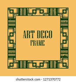 Vintage retro style invitation in Art Deco. Art deco border and frame. Creative template in style of 1920s. Vector illustration eps 10
