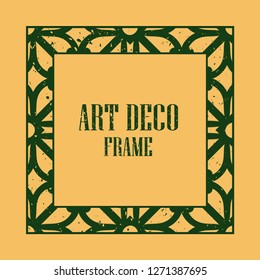 Vintage retro style invitation in Art Deco. Art deco border and frame. Creative template in style of 1920s. Vector illustration eps 10