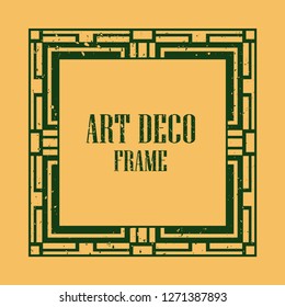 Vintage retro style invitation in Art Deco. Art deco border and frame. Creative template in style of 1920s. Vector illustration eps 10