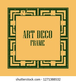 Vintage retro style invitation in Art Deco. Art deco border and frame. Creative template in style of 1920s. Vector illustration eps 10